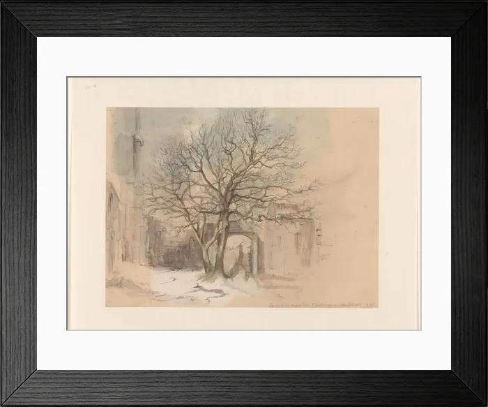 Framed Print : Court of the Sint Antoniusklooster in Maastricht, in winter, 1837. Creator: Alexander Schaepkens Framed Print : Court of the Sint Antoniusklooster in Maastricht, in winter, 1837. Creator: Alexander Schaepkens