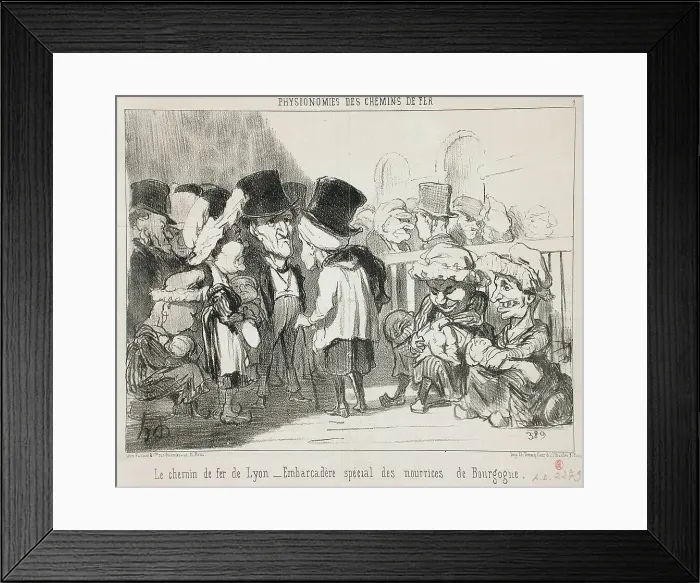 Framed Print : Le Chemin de fer de Lyon. Embarcadère.. 1852. Creator: Honore Daumier Framed Print : Le Chemin de fer de Lyon. Embarcadère.. 1852. Creator: Honore Daumier
