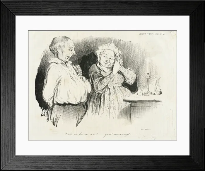 Framed Print : Voulez-vous bien vous taire!!... 1839. Creator: Honore Daumier Framed Print : Voulez-vous bien vous taire!!... 1839. Creator: Honore Daumier