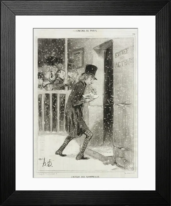Framed Print : L'Acteur des Funambules, 1842. Creator: Honore Daumier Framed Print : L'Acteur des Funambules, 1842. Creator: Honore Daumier