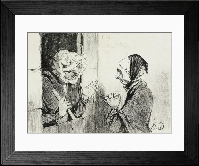 Framed Print : Mon Dieu! m'ame Bombec, qué que vous avez donc attrappé?, 1842. Creator: Honore Daumier Framed Print : Mon Dieu! m'ame Bombec, qué que vous avez donc attrappé?, 1842. Creator: Honore Daumier