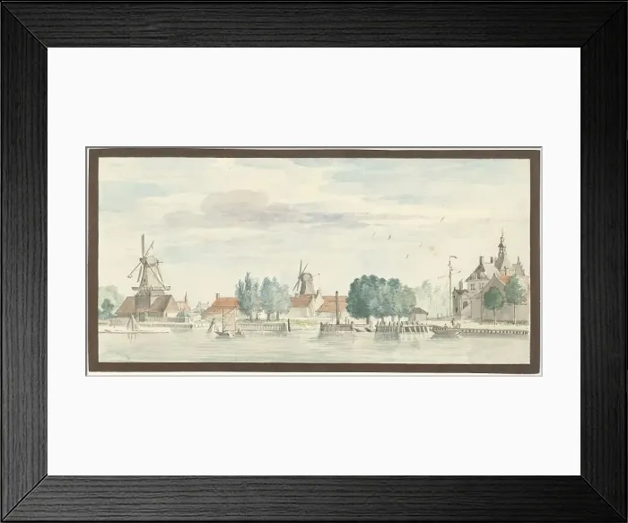 Framed Print : View of Dordrecht with the Rietdijkspoort and Windmills, 1744. Creator: Aert Schouman Framed Print : View of Dordrecht with the Rietdijkspoort and Windmills, 1744. Creator: Aert Schouman