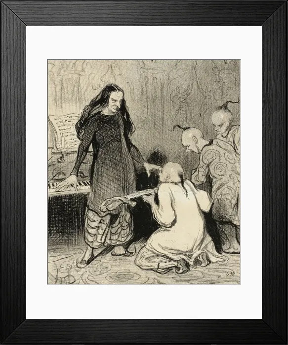 Framed Print : Une Récompense Artistique, 1844. Creator: Honore Daumier Framed Print : Une Récompense Artistique, 1844. Creator: Honore Daumier