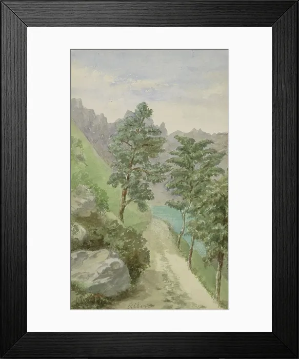 Framed Print : Mountain landscape with water near Glion, c. 1888-c. 1901. Creator: Anna Catharina Maria van Eeghen Framed Print : Mountain landscape with water near Glion, c. 1888-c. 1901. Creator: Anna Catharina Maria van Eeghen