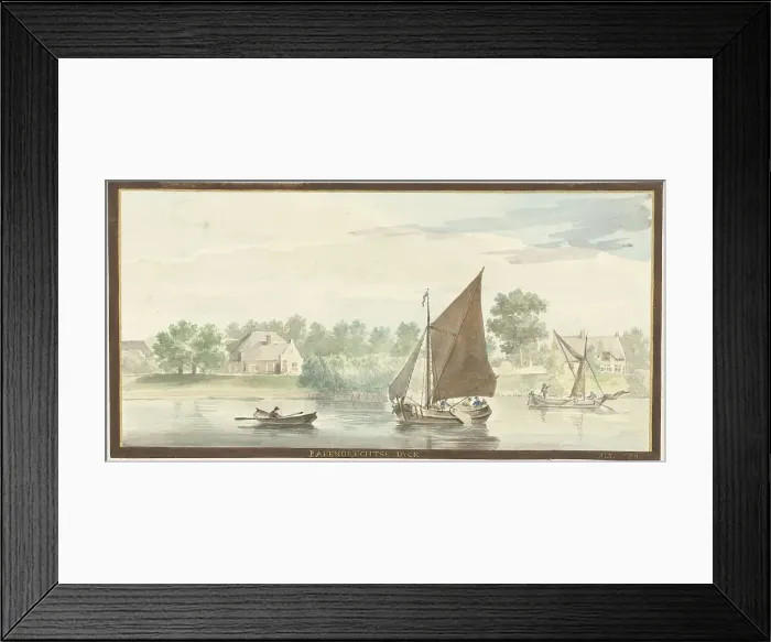 Framed Print : Sailing ship on the Beneden Merwede at the Papendrechtse Dijk, 1729. Creator: Aert Schouman Framed Print : Sailing ship on the Beneden Merwede at the Papendrechtse Dijk, 1729. Creator: Aert Schouman