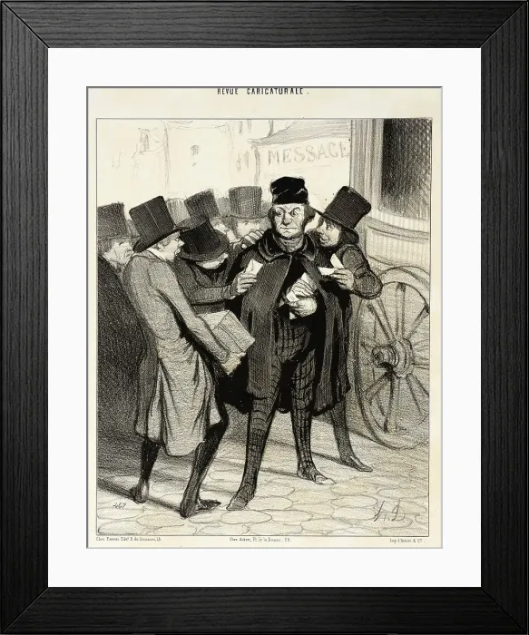 Framed Print : Un Voyage d agrément à Paris, 1843. Creator: Honore Daumier Framed Print : Un Voyage d agrément à Paris, 1843. Creator: Honore Daumier