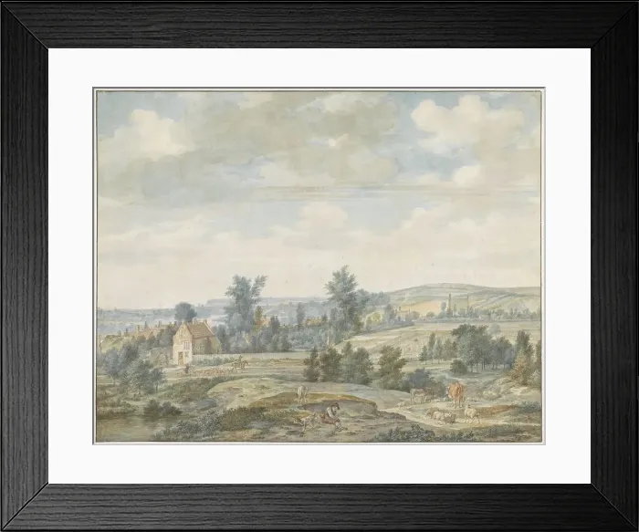 Framed Print : View of Middachten and Animals, 1776. Creator: Aert Schouman Framed Print : View of Middachten and Animals, 1776. Creator: Aert Schouman