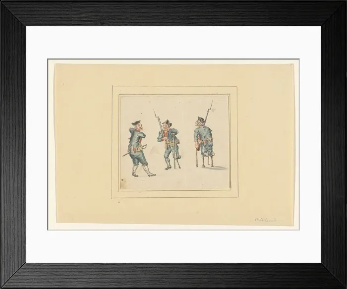 Framed Print : Three disabled soldiers, 1700-1800. Creator: Anon Framed Print : Three disabled soldiers, 1700-1800. Creator: Anon