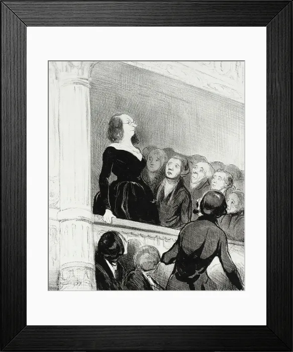 Framed Print : (Le parterre de l'Odéon.) L'auteur!... 1844. Creator: Honore Daumier Framed Print : (Le parterre de l'Odéon.) L'auteur!... 1844. Creator: Honore Daumier