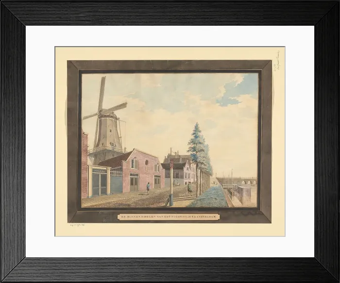 Framed Print : View of the prison windmill in Amsterdam, 1800-1900. Creator: Anon Framed Print : View of the prison windmill in Amsterdam, 1800-1900. Creator: Anon