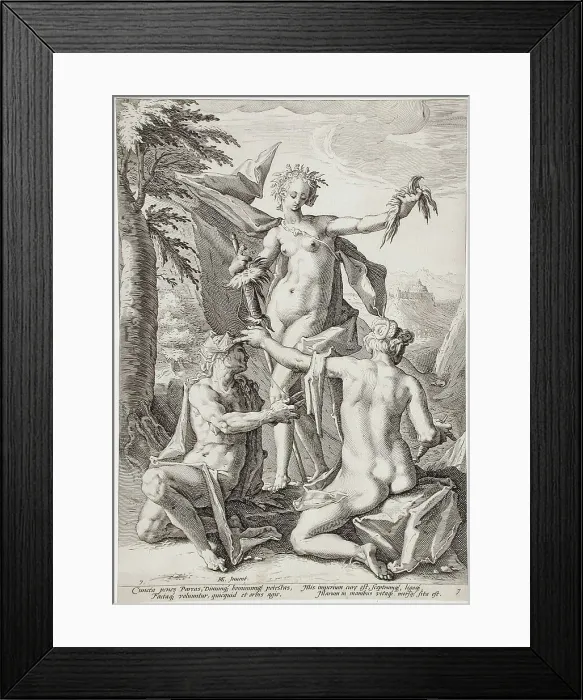 Framed Print : The Three Fates, 1588. Creator: Jacob Matham Framed Print : The Three Fates, 1588. Creator: Jacob Matham