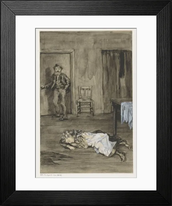 Framed Print : Girl sleeping on the floor, 1905 or earlier. Creator: Anna Maria Kruijff Framed Print : Girl sleeping on the floor, 1905 or earlier. Creator: Anna Maria Kruijff