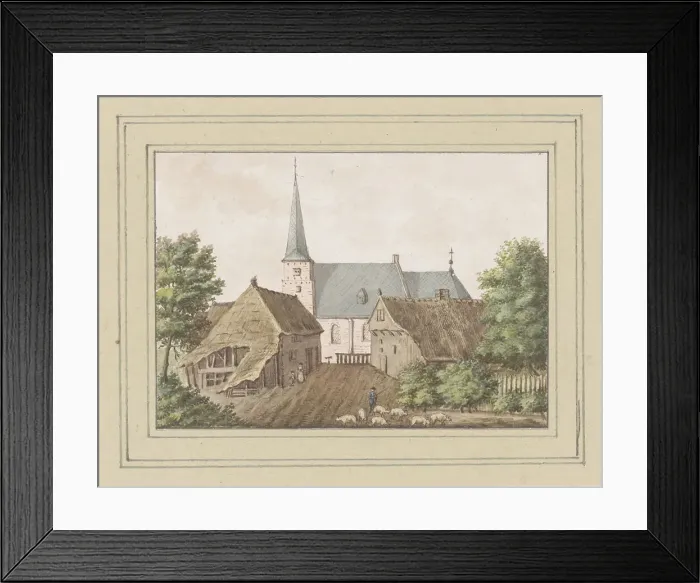 Framed Print : View of the village of Etten in North Brabant, 1700-1850. Creator: Anon Framed Print : View of the village of Etten in North Brabant, 1700-1850. Creator: Anon