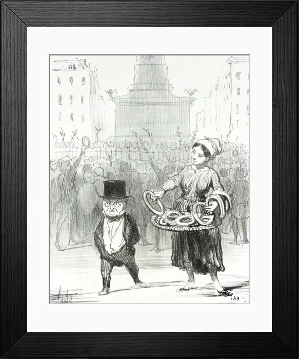 Framed Print : Place de la Bastille, 1850. Creator: Honore Daumier Framed Print : Place de la Bastille, 1850. Creator: Honore Daumier