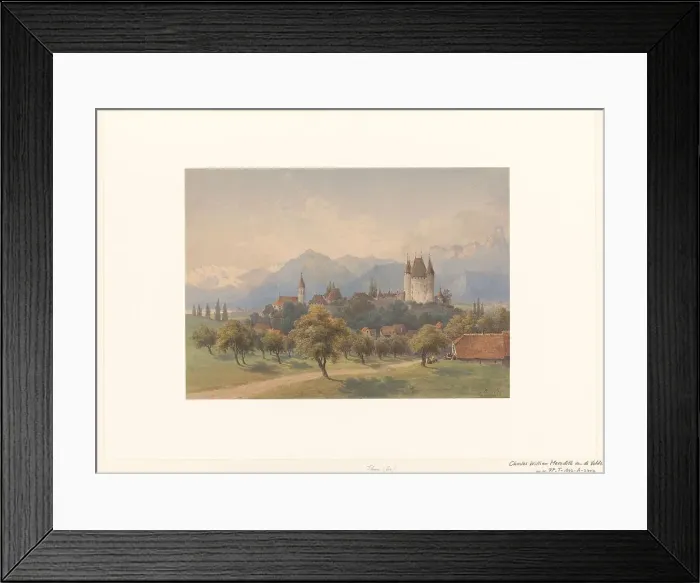 Framed Print : View of Thun, Switzerland, 1828-1892. Creator: Charles William Meredith van de Velde Framed Print : View of Thun, Switzerland, 1828-1892. Creator: Charles William Meredith van de Velde