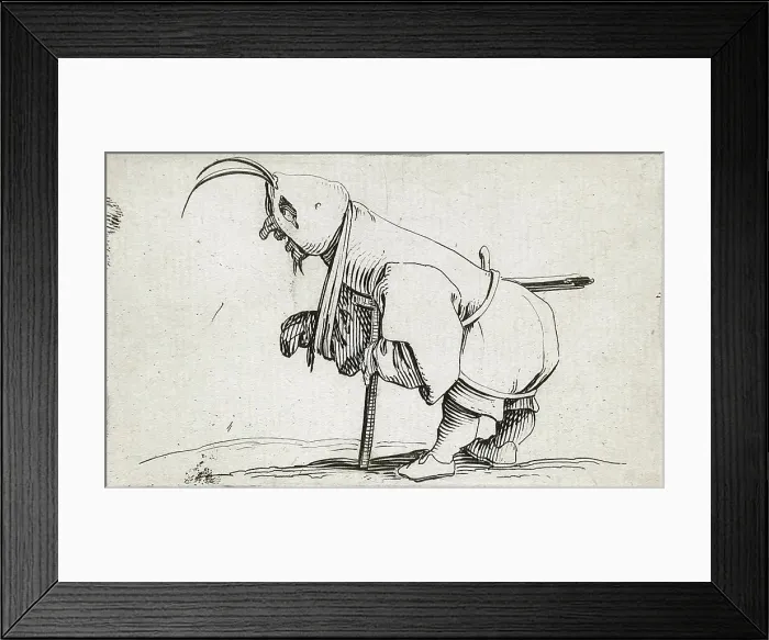 Framed Print : A Disabled Man Weaving a Hood, 1616. Creator: Jacques Callot Framed Print : A Disabled Man Weaving a Hood, 1616. Creator: Jacques Callot
