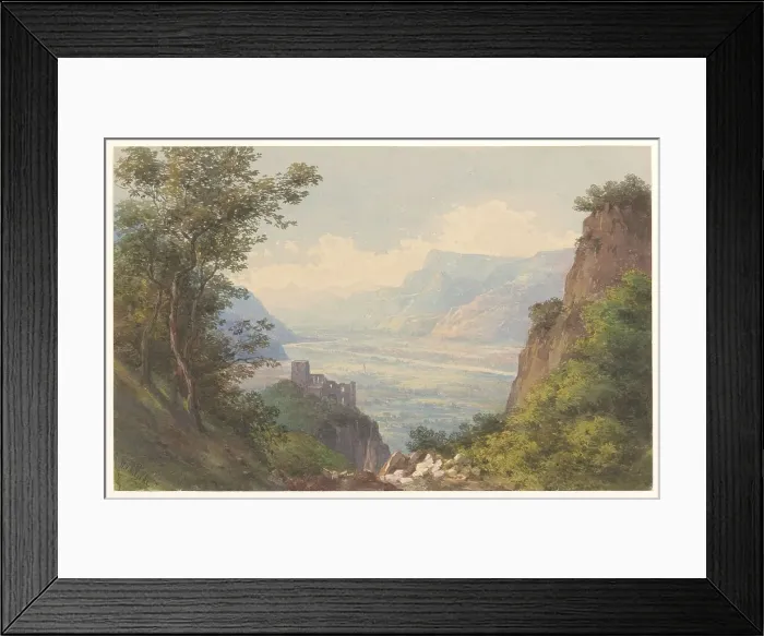 Framed Print : View of the Meran valley in Tyrol, 1828-1892. Creator: Charles William Meredith van de Velde Framed Print : View of the Meran valley in Tyrol, 1828-1892. Creator: Charles William Meredith van de Velde