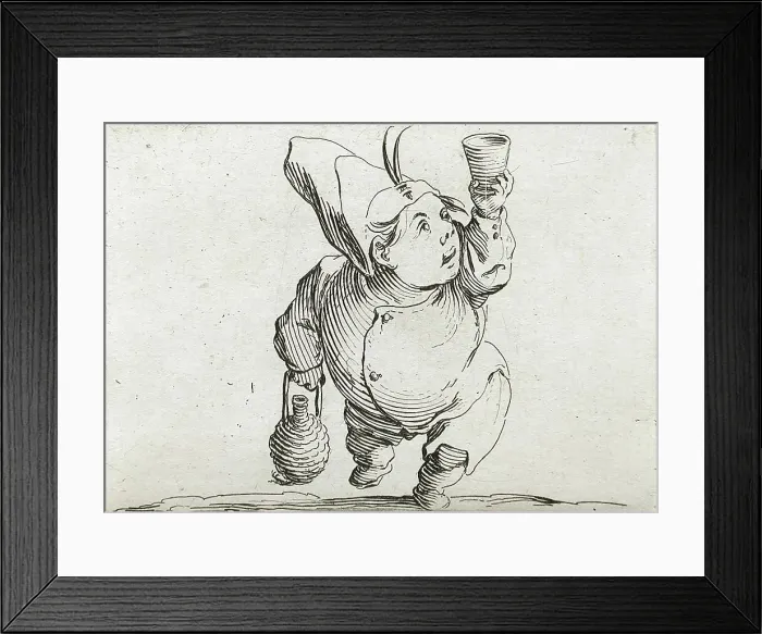 Framed Print : A Drinker Seen from the Front, 1616. Creator: Jacques Callot Framed Print : A Drinker Seen from the Front, 1616. Creator: Jacques Callot