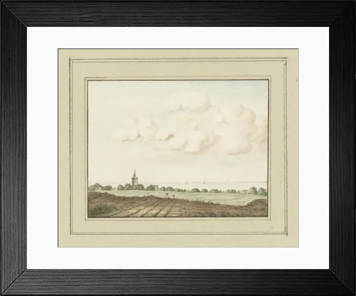 Framed Print : View of the village of Houses, c. 1757. Creator: Anon Framed Print : View of the village of Houses, c. 1757. Creator: Anon