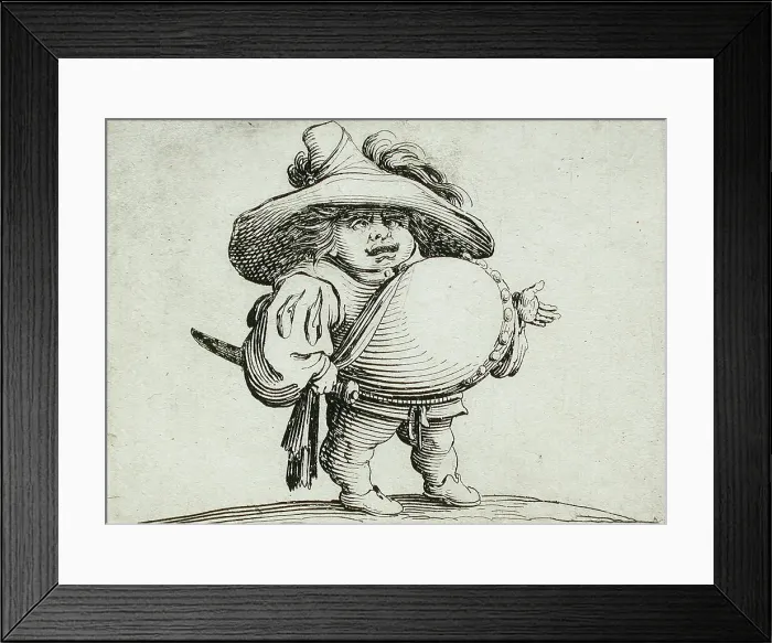 Framed Print : A Duellist with Two Sabres, 1616. Creator: Jacques Callot Framed Print : A Duellist with Two Sabres, 1616. Creator: Jacques Callot