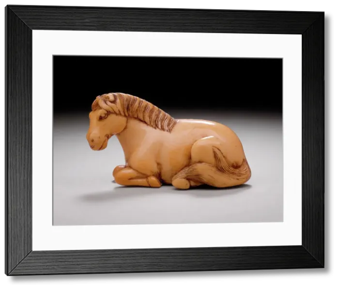 Framed Print : Resting Horse, 18th century. Creator: Unknown Framed Print : Resting Horse, 18th century. Creator: Unknown