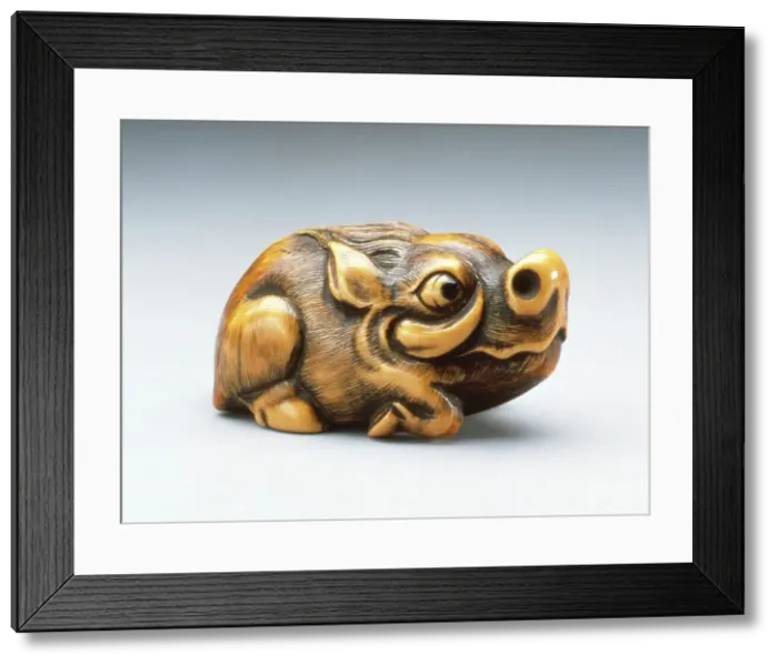 Framed Print : Wild Boar, 18th century. Creator: Unknown Framed Print : Wild Boar, 18th century. Creator: Unknown