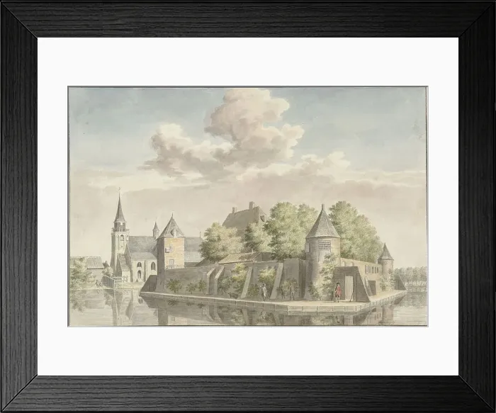 Framed Print : The Hof van Putten and the church of Geervliet, 1749-1757. Creator: Cornelis Pronk Framed Print : The Hof van Putten and the church of Geervliet, 1749-1757. Creator: Cornelis Pronk