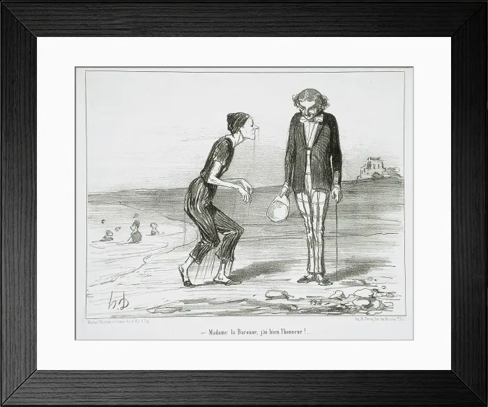 Framed Print : Madame la Baronne, j'ai bien l'honneur!, 1853. Creator: Honore Daumier Framed Print : Madame la Baronne, j'ai bien l'honneur!, 1853. Creator: Honore Daumier