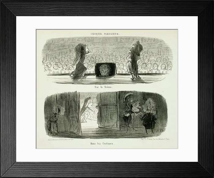 Framed Print : Sur la scène / Dans les coulisses, 1853. Creator: Honore Daumier Framed Print : Sur la scène / Dans les coulisses, 1853. Creator: Honore Daumier