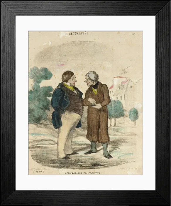 Framed Print : Actionnaires Californiens, 1850. Creator: Honore Daumier Framed Print : Actionnaires Californiens, 1850. Creator: Honore Daumier