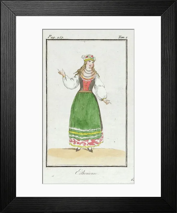Framed Print : Costume Plate (Esthonienne), late 18th to early 19th century. Creator: Jacques Grasset de Saint-Sauveur Framed Print : Costume Plate (Esthonienne), late 18th to early 19th century. Creator: Jacques Grasset de Saint-Sauveur