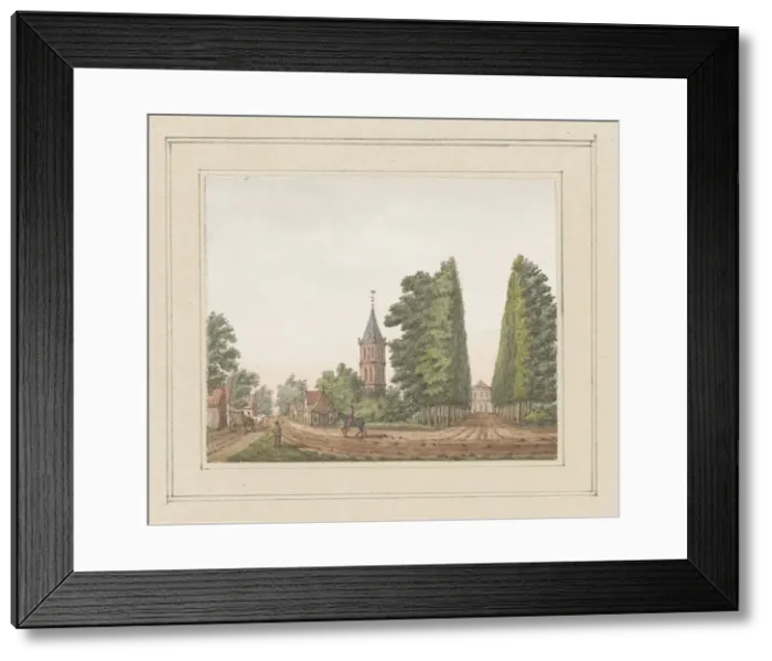 Framed Print : View of Oostkapelle with Huis Rijnsburg in Zeeland, c. 1750-c. 1800. Creator: Anon Framed Print : View of Oostkapelle with Huis Rijnsburg in Zeeland, c. 1750-c. 1800. Creator: Anon