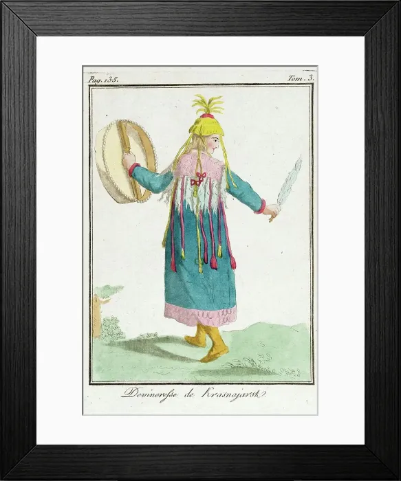 Framed Print : Costume Plate (Devineresse de Krasnajarsk), late 18th to early 19th century. Creator: Jacques Grasset de Saint-Sauveur Framed Print : Costume Plate (Devineresse de Krasnajarsk), late 18th to early 19th century. Creator: Jacques Grasset de Saint-Sauveur