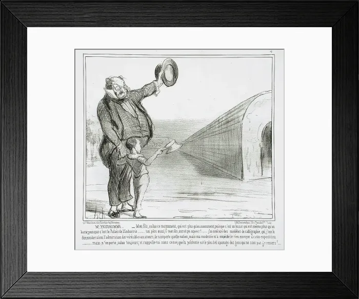 Framed Print : M. Prudhomme - Mon fils, salute ce monument... 1855. Creator: Honore Daumier Framed Print : M. Prudhomme - Mon fils, salute ce monument... 1855. Creator: Honore Daumier