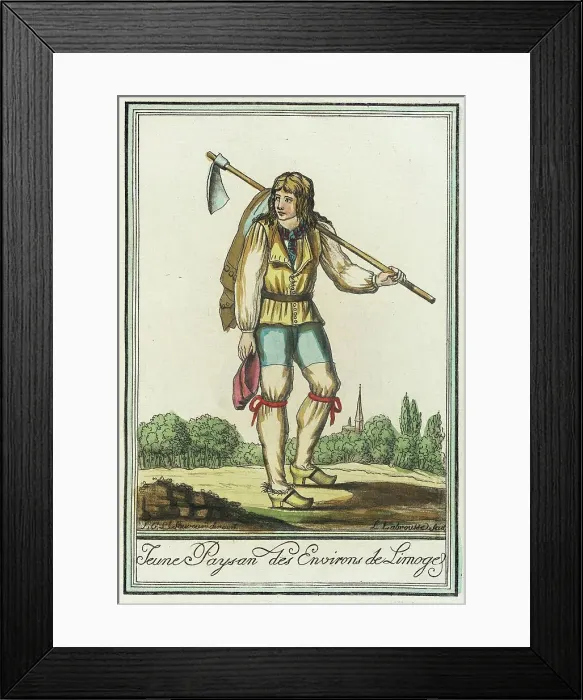 Framed Print : Costumes de Différent Pays, Jeune Paysan des Environs de Limoge, c1797. Creator: Jacques Grasset de Saint-Sauveur Framed Print : Costumes de Différent Pays, Jeune Paysan des Environs de Limoge, c1797. Creator: Jacques Grasset de Saint-Sauveur