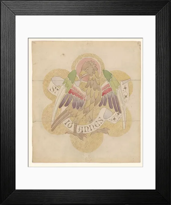 Framed Print : Design for embroidery: eagle, symbol of St John the Evangelist, c.1850-c.1875. Creator: Hardman & Co.. Design for embroidery: eagle, symbol of St John the Evangelist, c.1850-c.1875. Creator: Hardman & Co Framed Print : Design for embroidery: eagle, symbol of St John the Evangelist, c.1850-c.1875. Creator: Hardman & Co.. Design for embroidery: eagle, symbol of St John the Evangelist, c.1850-c.1875. Creator: Hardman & Co