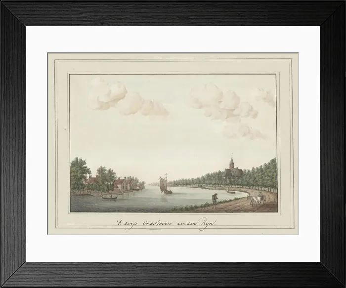 Framed Print : View of the Rhine near the village of Oudshoorn, 1700-1850. Creator: Anon Framed Print : View of the Rhine near the village of Oudshoorn, 1700-1850. Creator: Anon