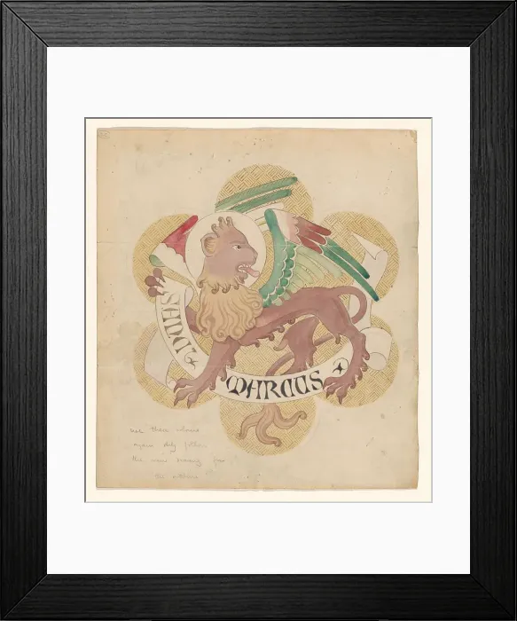 Framed Print : Design for embroidery: lion, symbol of St Mark the Evangelist, c.1850-c.1875. Creator: Hardman & Co.. Design for embroidery: lion, symbol of St Mark the Evangelist, c.1850-c.1875. Creator: Hardman & Co Framed Print : Design for embroidery: lion, symbol of St Mark the Evangelist, c.1850-c.1875. Creator: Hardman & Co.. Design for embroidery: lion, symbol of St Mark the Evangelist, c.1850-c.1875. Creator: Hardman & Co