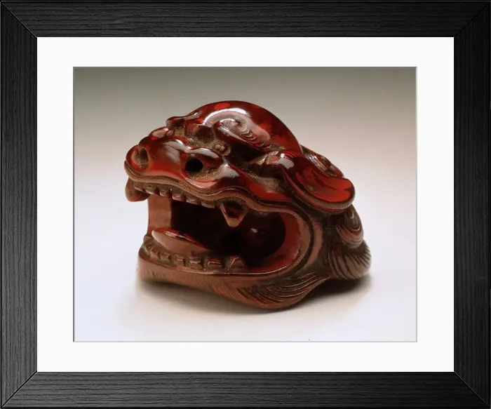 Framed Print : Chinese Lion Mask, 18th century. Creator: Unknown
