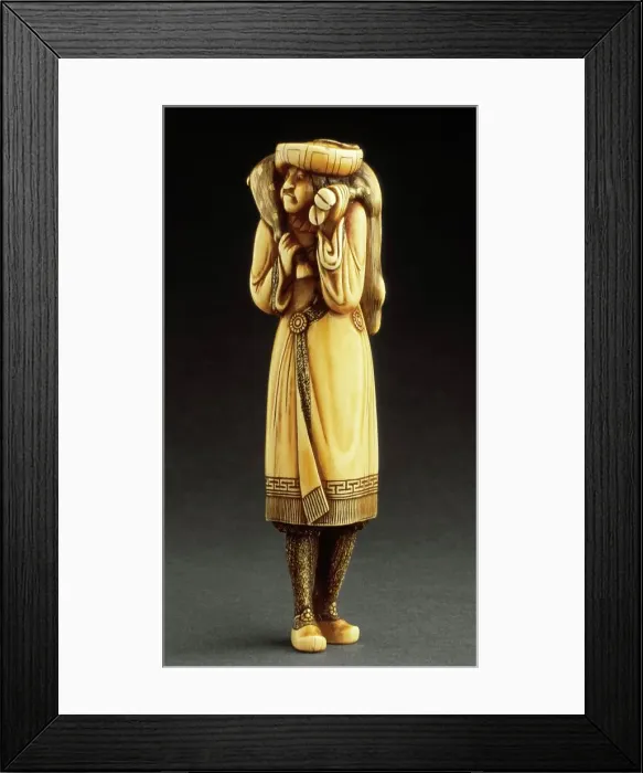Framed Print : Dutchman with Deer Carcass, 18th century. Creator: Unknown Framed Print : Dutchman with Deer Carcass, 18th century. Creator: Unknown