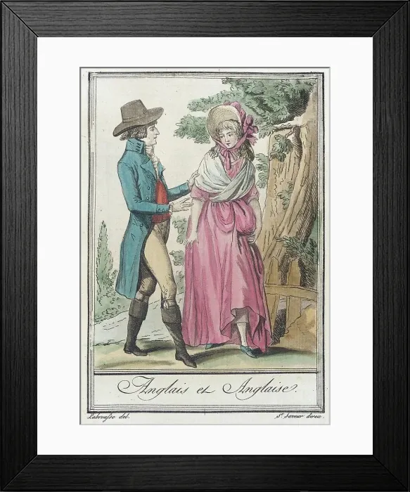 Framed Print : Costumes de Différents Pays, Anglais et Anglaise, c1797. Creator: Jacques Grasset de Saint-Sauveur Framed Print : Costumes de Différents Pays, Anglais et Anglaise, c1797. Creator: Jacques Grasset de Saint-Sauveur
