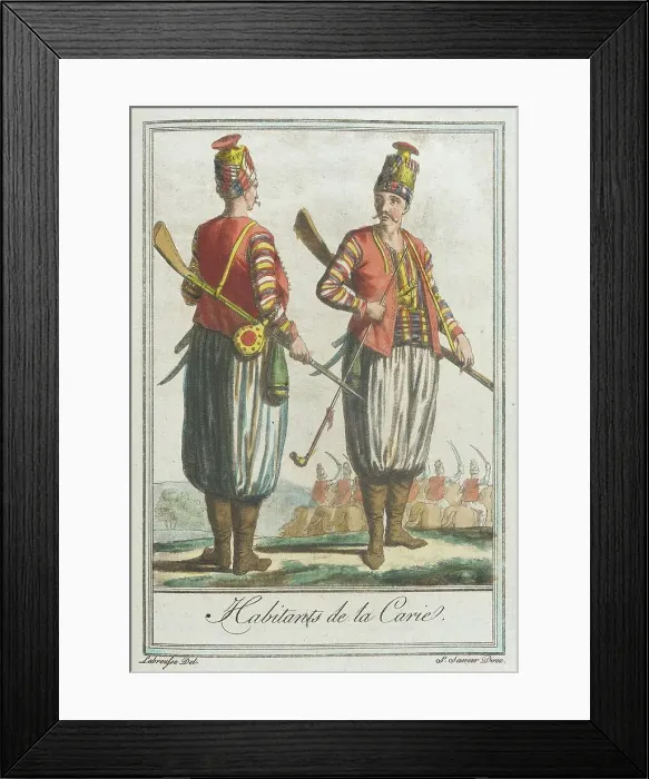 Framed Print : Costumes de Différents Pays, Habitants de la Carie, c1797. Creator: Jacques Grasset de Saint-Sauveur Framed Print : Costumes de Différents Pays, Habitants de la Carie, c1797. Creator: Jacques Grasset de Saint-Sauveur