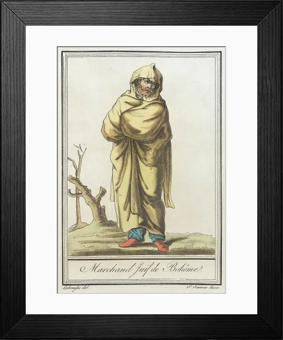 Framed Print : Costumes de Différents Pays, Marchand Juif de Bohême, c1797. Creator: Jacques Grasset de Saint-Sauveur Framed Print : Costumes de Différents Pays, Marchand Juif de Bohême, c1797. Creator: Jacques Grasset de Saint-Sauveur