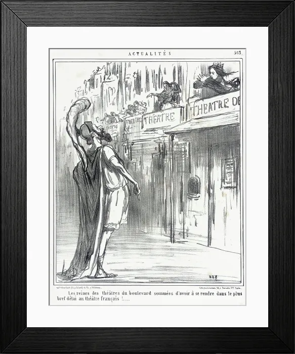 Framed Print : Les reines des théâtres du boulevard... 1858. Creator: Honore Daumier Framed Print : Les reines des théâtres du boulevard... 1858. Creator: Honore Daumier