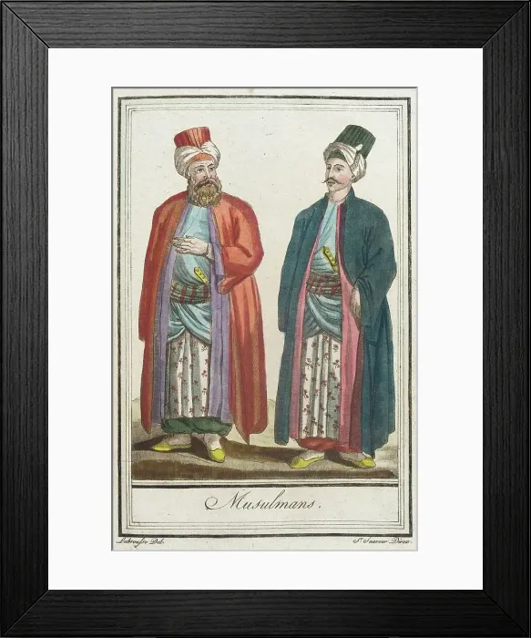 Framed Print : Costumes de Différents Pays, Musulmans, c1797. Creator: Jacques Grasset de Saint-Sauveur Framed Print : Costumes de Différents Pays, Musulmans, c1797. Creator: Jacques Grasset de Saint-Sauveur