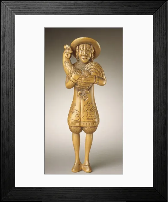 Framed Print : Dutchman Holding Rooster, 18th century. Creator: Unknown Framed Print : Dutchman Holding Rooster, 18th century. Creator: Unknown