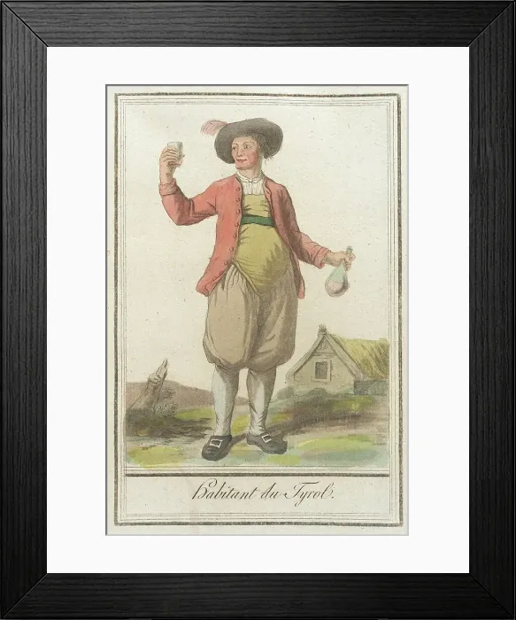 Framed Print : Costumes de Différents Pays, Habitant du Tyrol, c1797. Creator: Jacques Grasset de Saint-Sauveur Framed Print : Costumes de Différents Pays, Habitant du Tyrol, c1797. Creator: Jacques Grasset de Saint-Sauveur