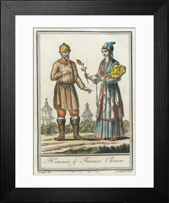 Framed Print : Costumes de Différents Pays, Hommes & Femmes Chinois, c1797. Creator: Jacques Grasset de Saint-Sauveur. Costumes de Différents Pays, Hommes & Femmes Chinois, c1797. Creator: Jacques Grasset de Saint-Sauveur Framed Print : Costumes de Différents Pays, Hommes & Femmes Chinois, c1797. Creator: Jacques Grasset de Saint-Sauveur. Costumes de Différents Pays, Hommes & Femmes Chinois, c1797. Creator: Jacques Grasset de Saint-Sauveur