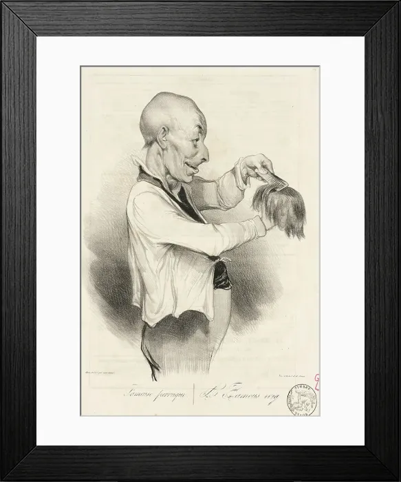 Framed Print : Fameuse perruque, 1836. Creator: Honore Daumier Framed Print : Fameuse perruque, 1836. Creator: Honore Daumier
