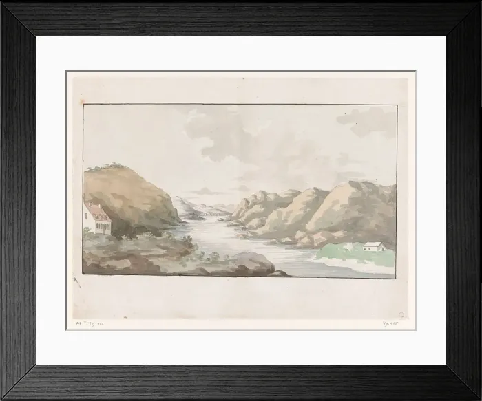 Framed Print : View of the Hudson River, 1700-1800. Creator: Anon Framed Print : View of the Hudson River, 1700-1800. Creator: Anon